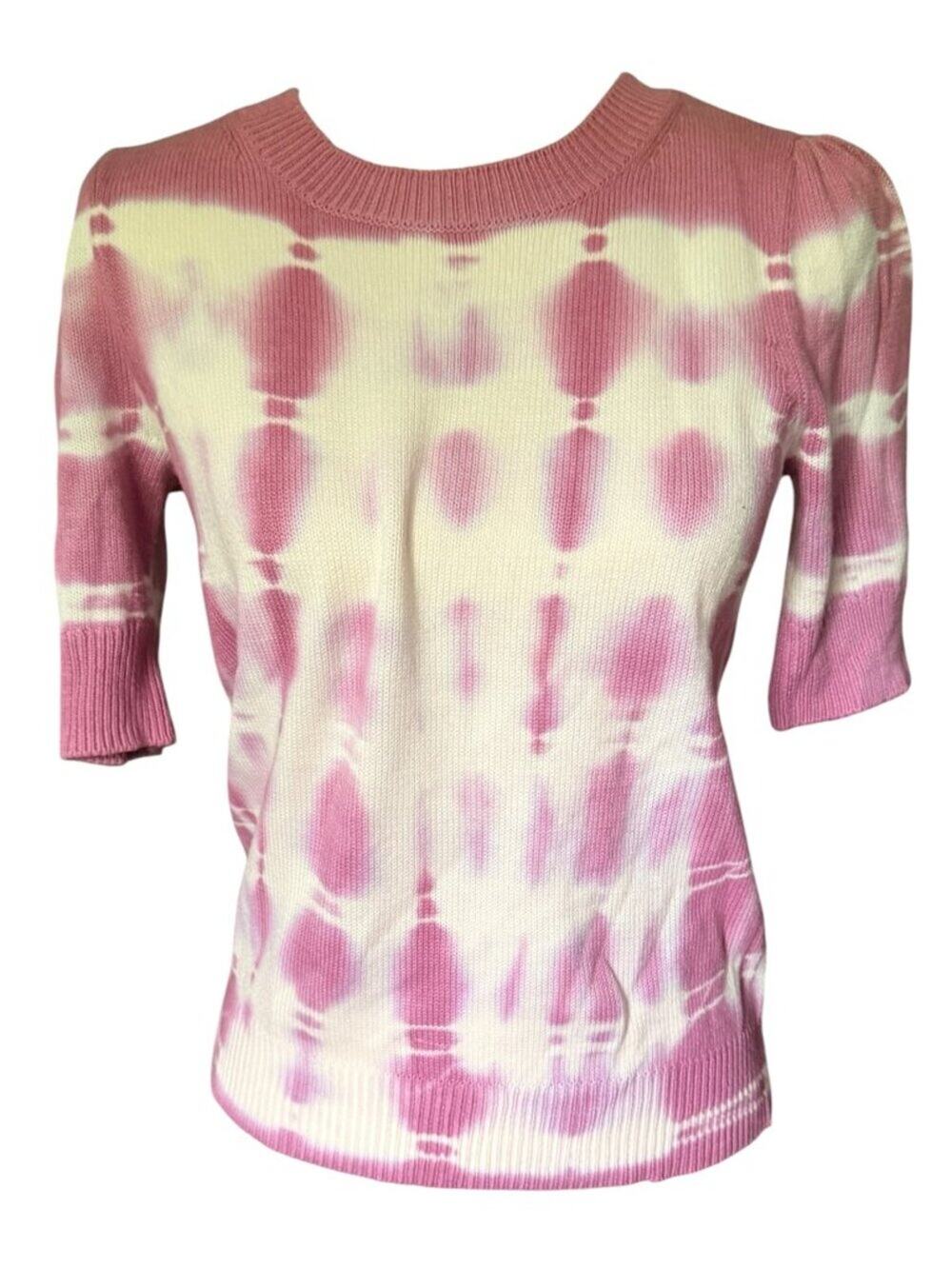 Design History Women's Short Sleeve Sweater Purple White Size Small